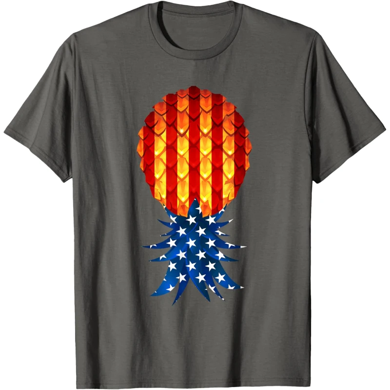 Swinger Upside Down Pineapple USA Flag 4th of July Tee Gift for Couples
