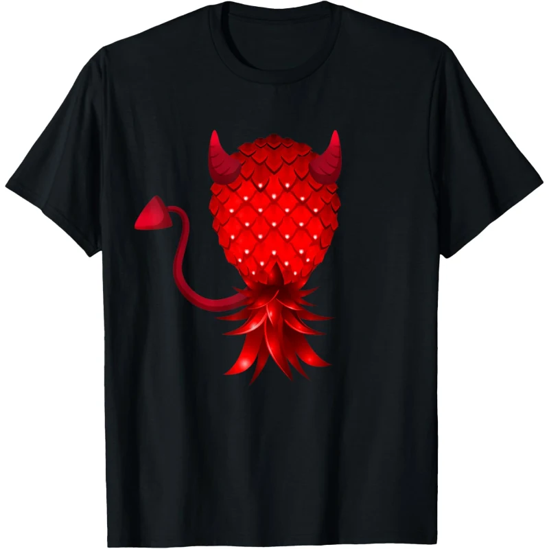 Swinger Upside Down Bad Pineapple Devil Horn Tee | Halloween Gift for Couples