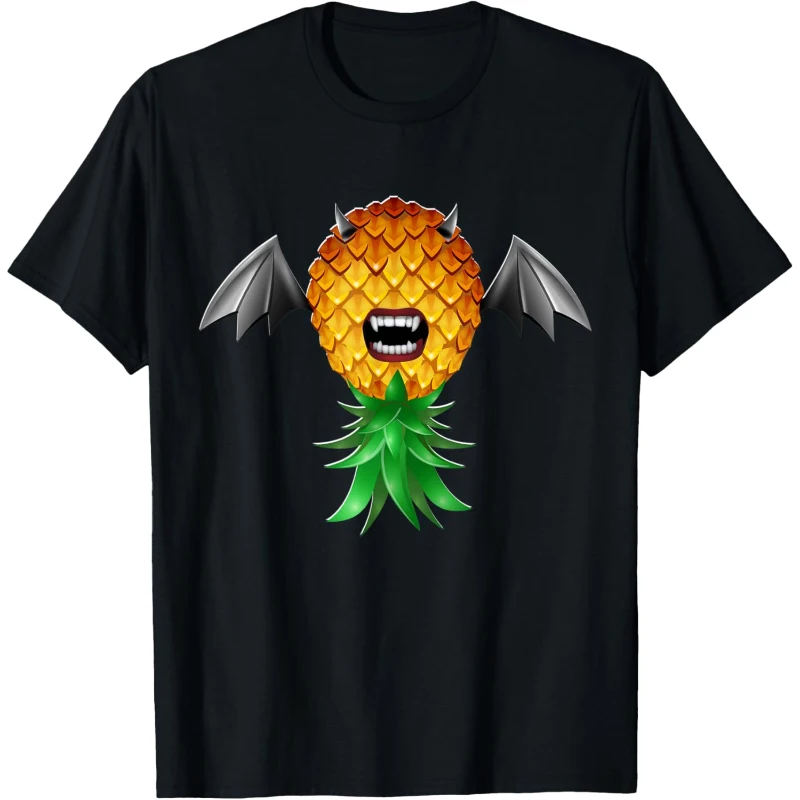 Swinger Upside Down Pineapple Bat Wings Vampire Tee | Halloween Gift for Couples