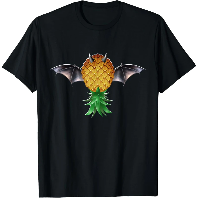 Swinger Upside Down Pineapple Big Bat Black Wings Tee | Halloween Gift for Couples