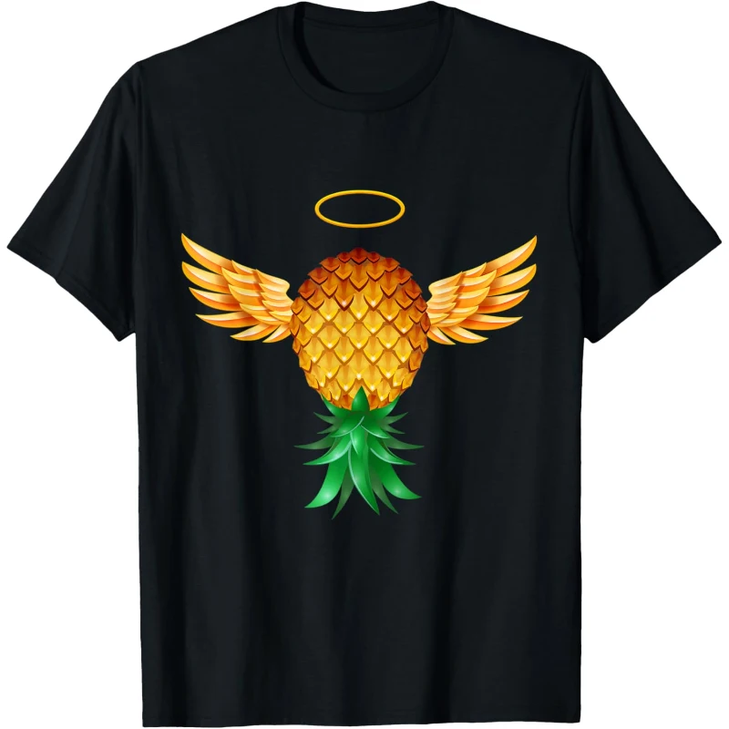 Swinger Upside Down Pineapple Glory Angel Wings Halloween Tee | Halloween Gift for Co...