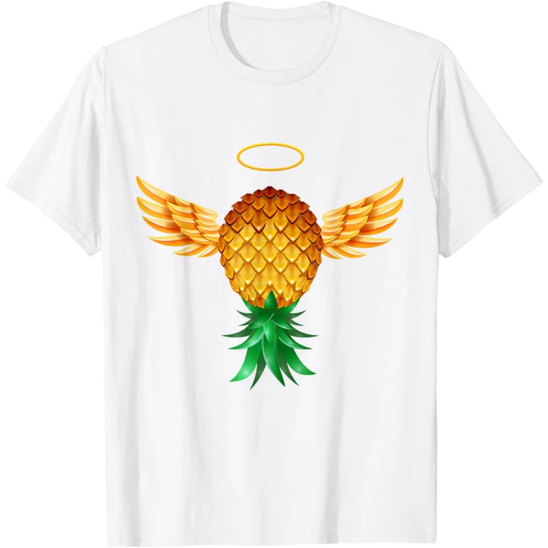 Glory Angel Wings Swinger Upside Down Pineapple Halloween Tee | Halloween Gift for Co...