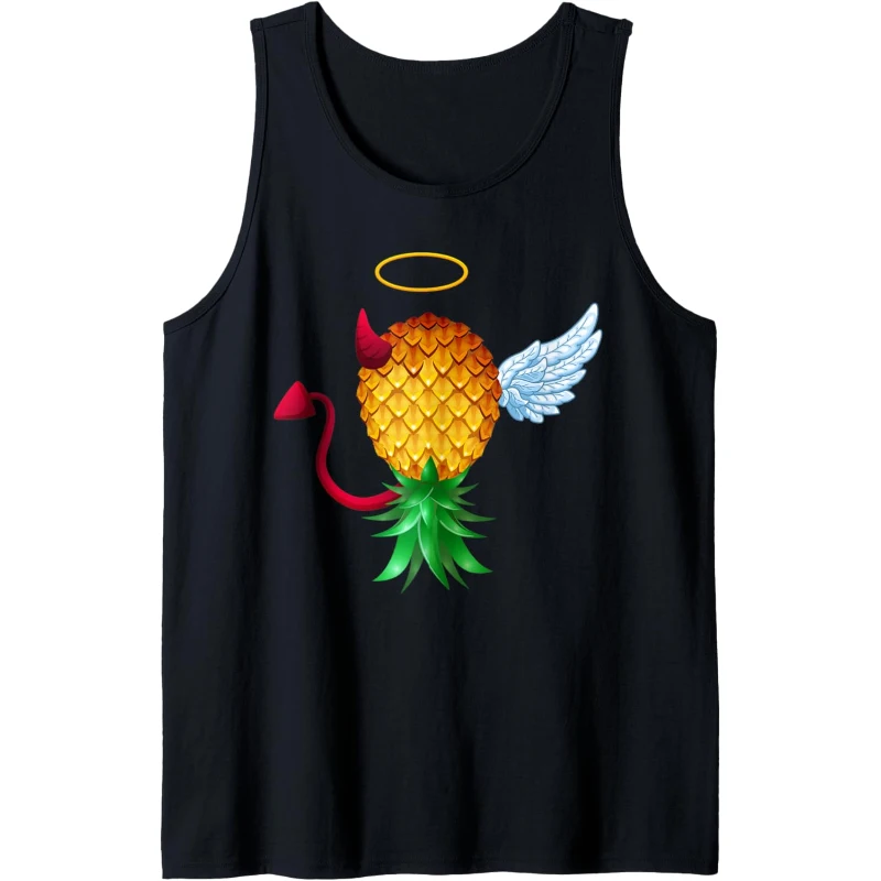 Swinger Upside Down Pineapple Half Devil Half Angel Tank Top | Halloween Gift for Cou...