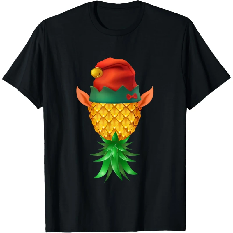 Funny Swinger Upside Down Pineapple Elf Santa Xmas Tee | Christmas Gift for Couples