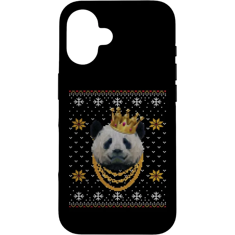 Panda Bear Gangster Chain and Crown King Ugly Pattern iPhone Case | Christmas Gift fo...