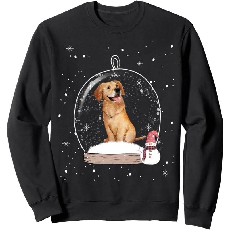 Christmas Golden Retriever Dog Snow Globe Pajama Sweatshirt | Christmas Gift for Mom