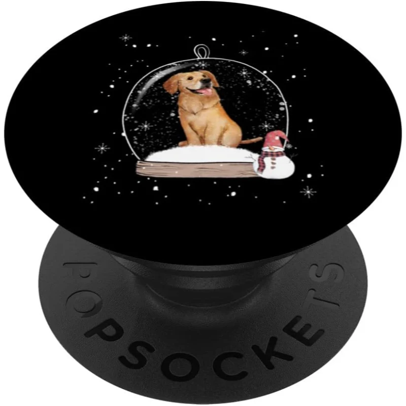 Christmas Golden Retriever Dog Snow Globe Pajama PopSocket | Christmas Gift for Mom