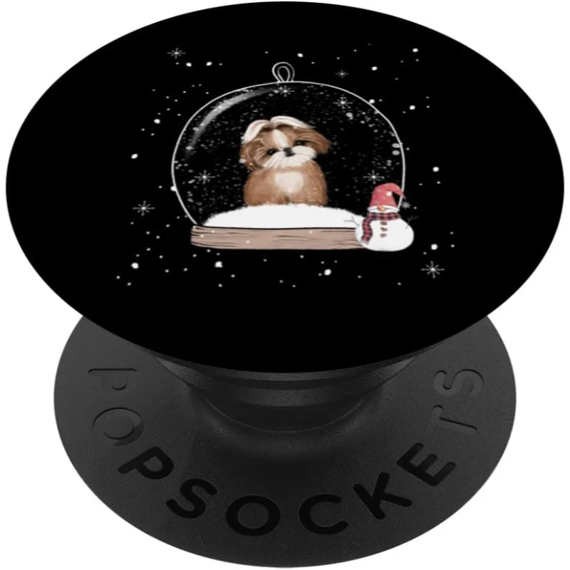 Christmas Shih Tzu Dog Snow Globe Pajama PopSocket | Christmas Gift for Mom