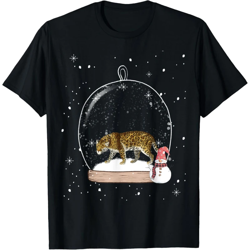 Christmas Jaguar Snow Globe Pyjamas Tee | Christmas Gift for Lovers