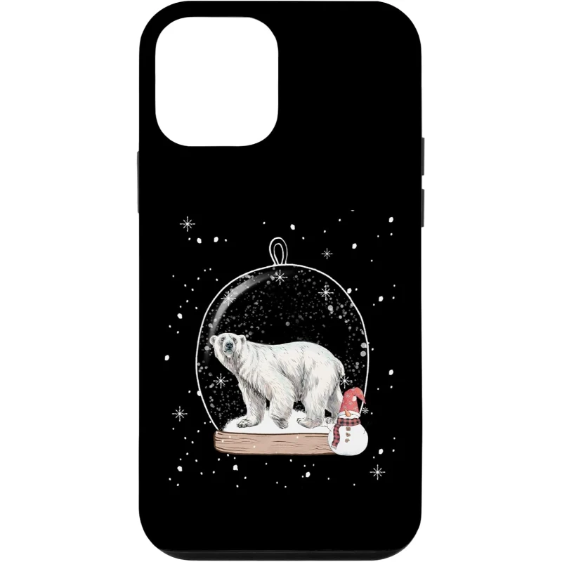 Christmas Polar Bear Snow Globe Pajama iPhone Case | Christmas Gift for Lovers