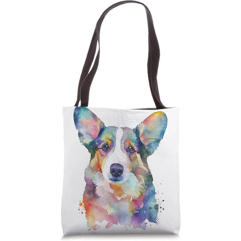 Cardigan Welsh Corgi Dog Colorful Watercolor Dog Tote Bag Gift for Dad