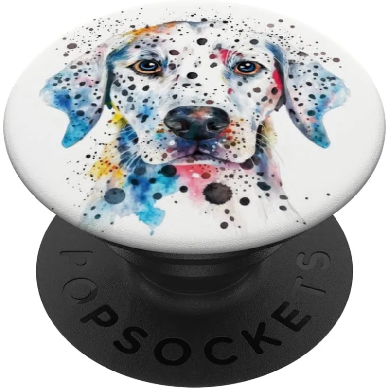 Dalmatian Dog Colorful Watercolor Dog PopSocket Gift for Dad