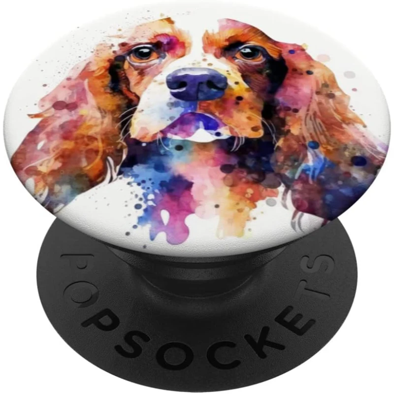 Cocker Spaniel Dog Colorful Watercolor Dog PopSocket Gift for Dad