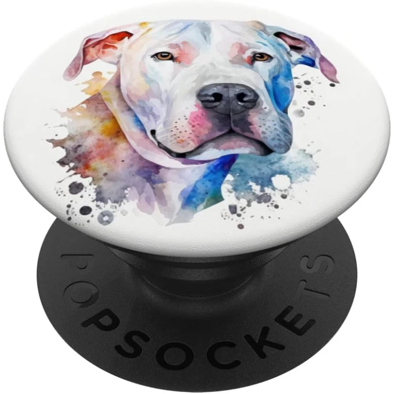 Dogo Argentino Dog Colorful Watercolor Dog PopSocket Gift for Dad