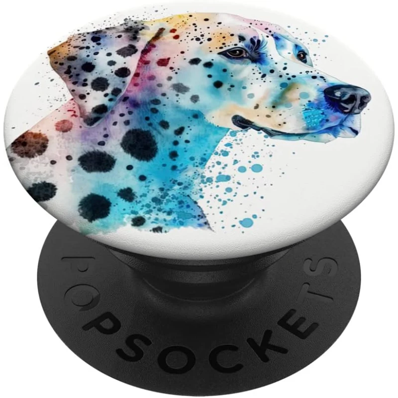Dalmatian Dog Colorful Watercolor Dog PopSocket Gift for Dad