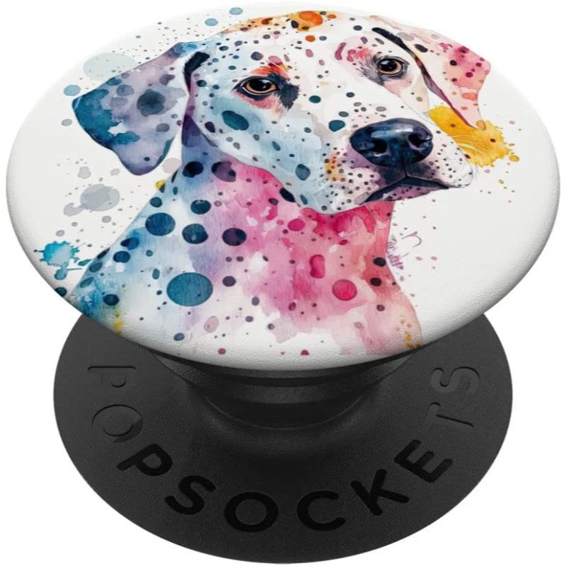Dalmatian Dog Colorful Watercolor Dog PopSocket Gift for Dad