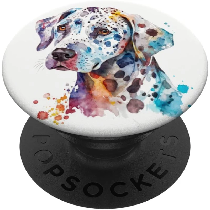 Dalmatian Dog Colorful Watercolor Dog PopSocket Gift for Dad