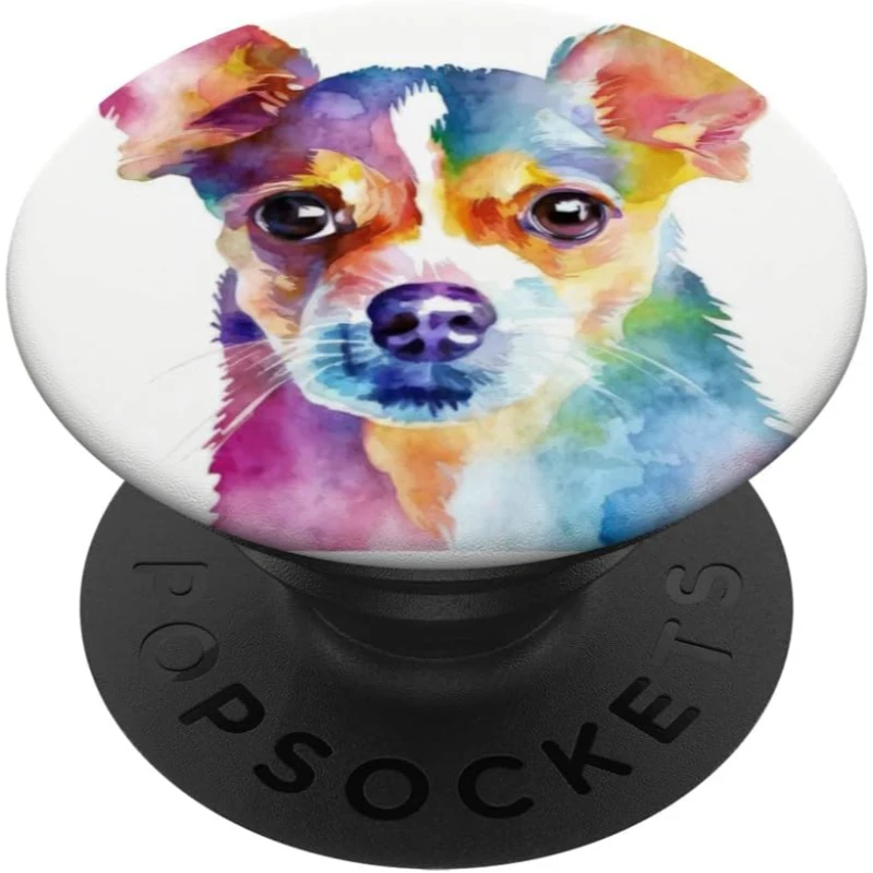 Chihuahua Dog Colorful Watercolor Dog PopSocket Gift for Dad