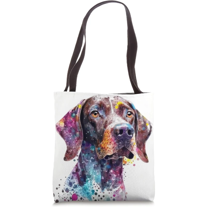 German Shorthaired Pointer Dog Colorful Watercolor Dog Tote Bag Gift for Dad
