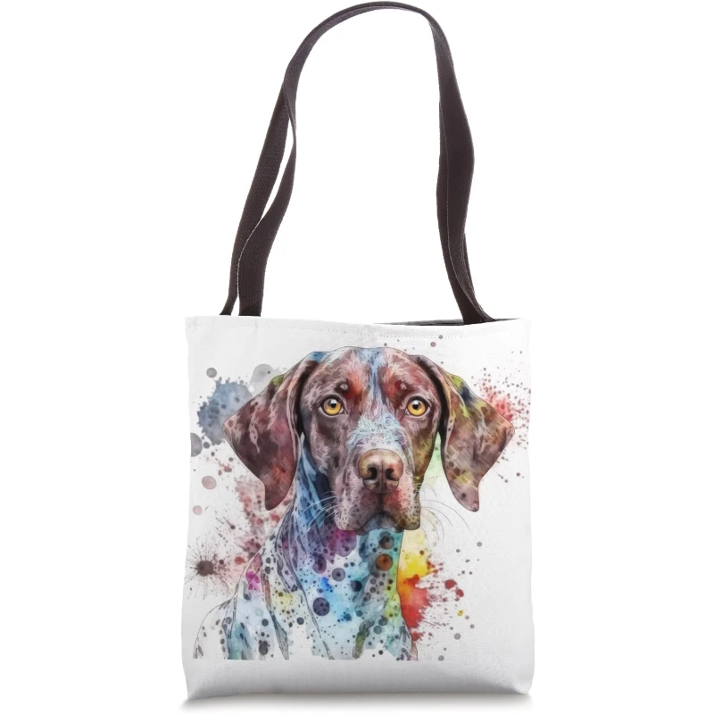 German Shorthaired Pointer Dog Colorful Watercolor Dog Tote Bag Gift for Dad