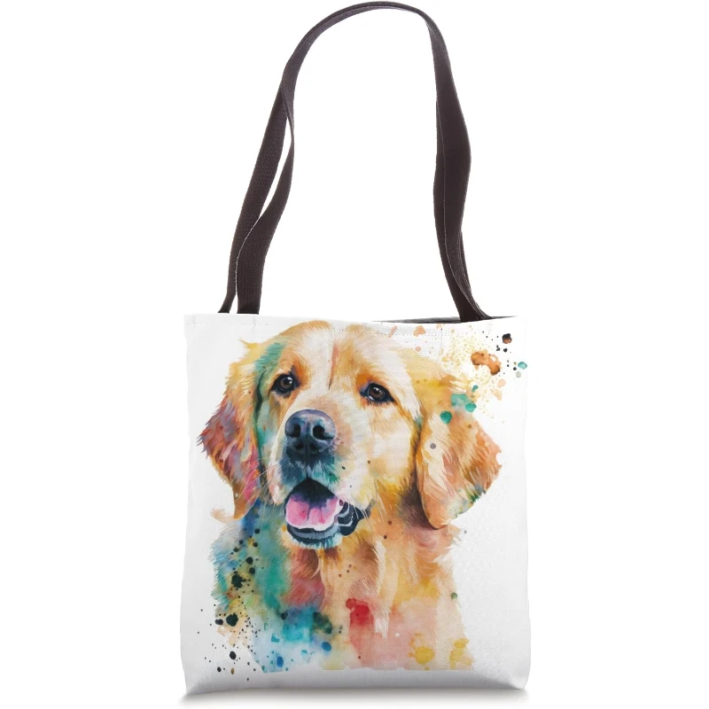 Golden Retriever Dog Colorful Watercolor Dog Tote Bag Gift for Dad