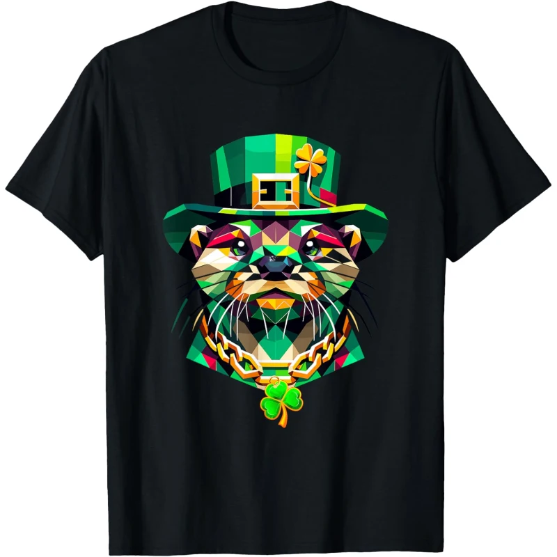 Otter Irish Leprechaun Gangster St Patricks Day Shamrock Tee Gift for Music Lovers