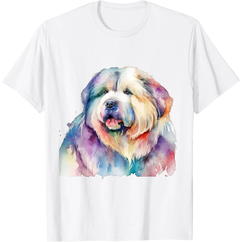 Caucasian Ovcharka Dog Colorful Watercolor Dog Tee Gift for Dad