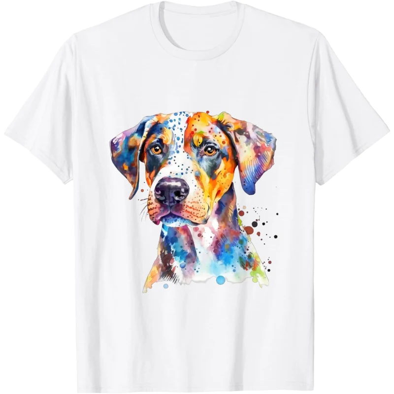 Catahoula Leopard Dog Colorful Watercolor Dog Tee Gift for Dad