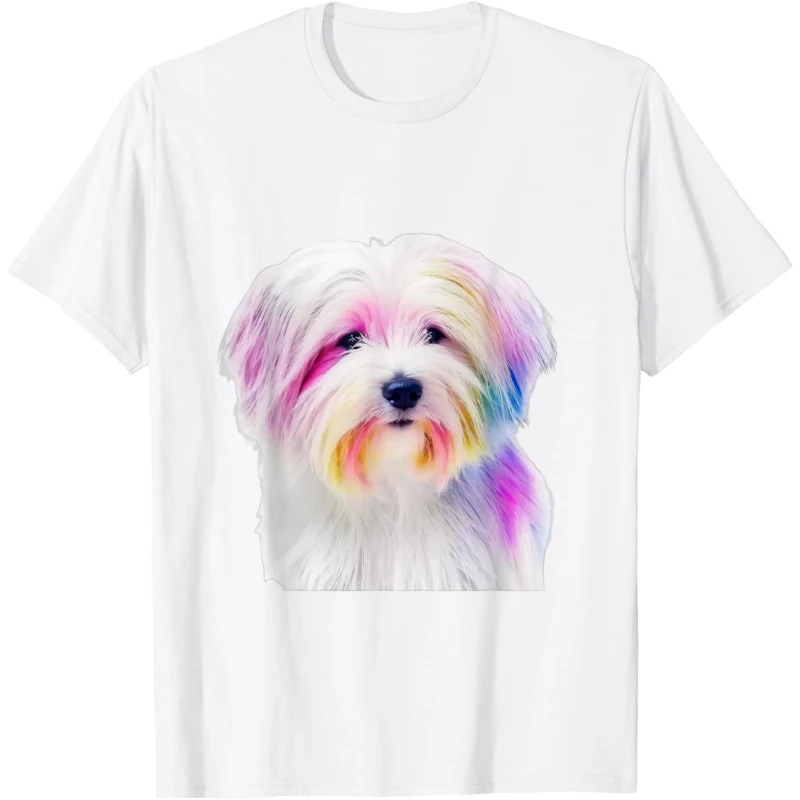 Coton De Tulear Dog Colorful Watercolor Dog Tee Gift for Dad