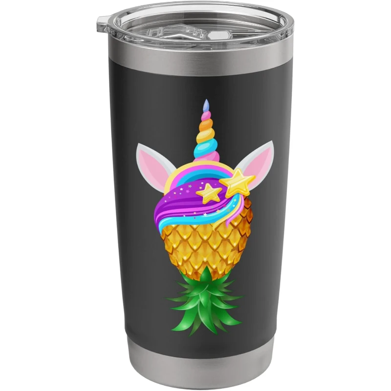 Swinger Upside Down Pineapple Magical Unicorn Head Tumbler | Halloween Gift for Couples
