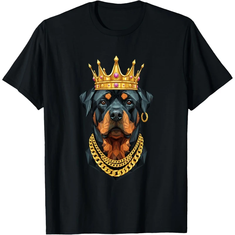 Rottweiler Dog Gangster Golden Crown King Regal Art Tee Gift for Mom