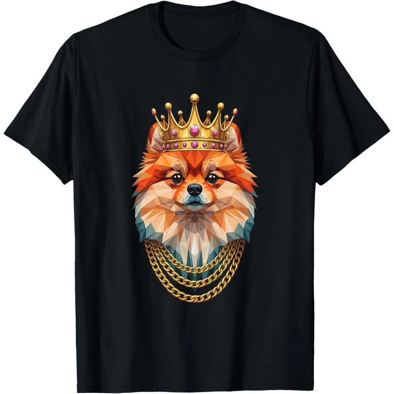 Pomeranian Dog Gangster Golden Crown King Regal Art Tee Gift for Mom